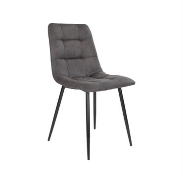 Lot de 2 chaises design en tissu pieds métal gris