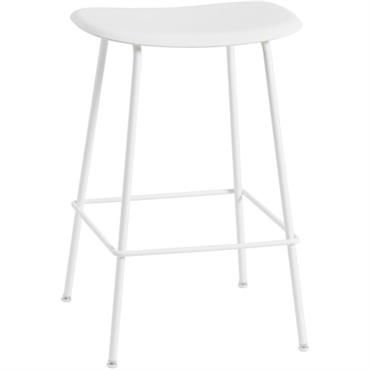 Tabouret de bar 65cm blanc piétement tubes Fiber - Muuto