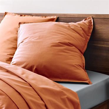 Lot de 2 taies d'oreiller en percale de coton - brun rustrel 65x65cmFLORE