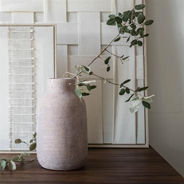 Cliquez pour agrandir et passer en diaporama Vase classique en grès H24cm - marronLOSSE