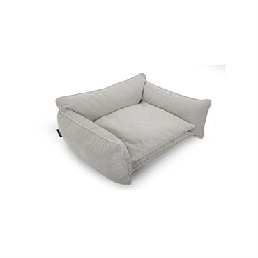 Cliquez pour agrandir et passer en diaporama Panier pour chien PLUTO velours matelassé blanc m