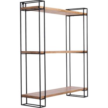 Etagère murale en bois et métal - bois clair L66xl19xH77