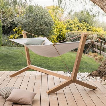 Cliquez pour agrandir et passer en diaporama Hamac en acier effet teck - beigeCASTELBUONO