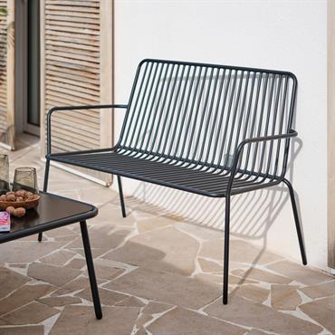 Canapé de jardin en acier - noir 