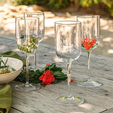 Cliquez pour agrandir et passer en diaporama Coffret de 4 verres à pied en cristallin 28cl - transparentSUBLIME