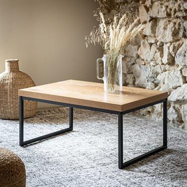 Table basse effet chêne et métal - bois clairVANILLA