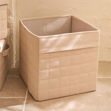 Cliquez pour agrandir et passer en diaporama Panier de rangement cubique en tissu L30cm - beigePEYROLLES