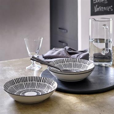 Lot de 4 assiette creuse en porcelaine d20cm - blanc 