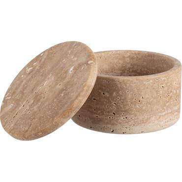 Cliquez pour agrandir et passer en diaporama Boîte déco en travertin D11cm - naturelGOURNAY