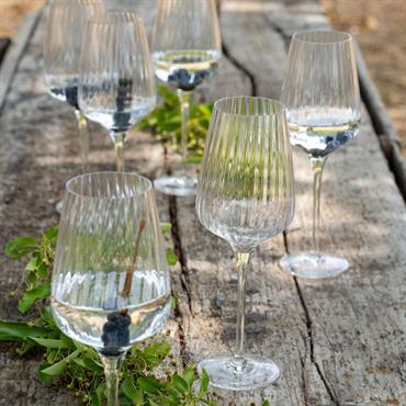 Cliquez pour agrandir et passer en diaporama Coffret de 6 verres à pied tulipe en cristallin 35cl - transparentSYMETRIE