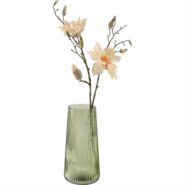 Cliquez pour agrandir et passer en diaporama Vase classique en verre strié H24cm - vertLABASI