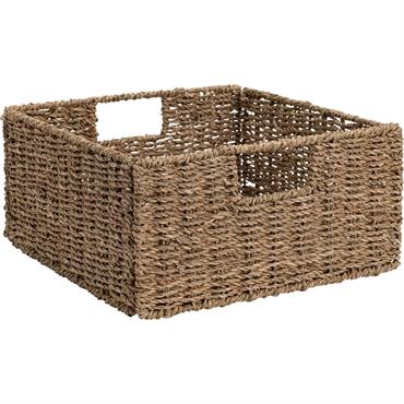 Cliquez pour agrandir et passer en diaporama Panier en jonc de mer H15xL30xl30cm - naturelGARLABAN