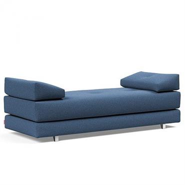 Cliquez pour agrandir et passer en diaporama Méridienne design SIGMUND ALU convertible lit 160x200 cm tissu Bouclé Bleu