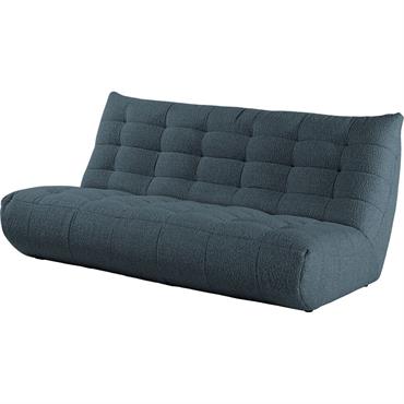 Canapé 4 places fixe en tissu bouclette - bleuSCALO