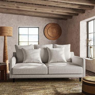 Cliquez pour agrandir et passer en diaporama Canapé 3 places convertible en tissu - gris borieLENITA