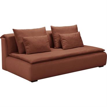 Cliquez pour agrandir et passer en diaporama Canapé 3 places convertible en tissu wind - brun rustrelBACO