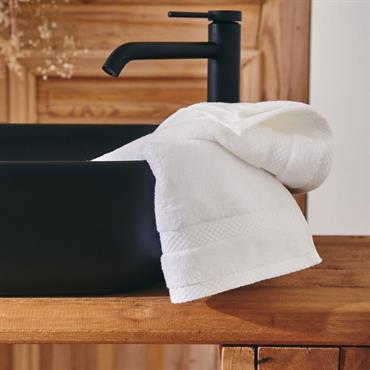 Cliquez pour agrandir et passer en diaporama Lot de 2 serviettes invité en coton peigné - blanc optique 30x50cmAZUR