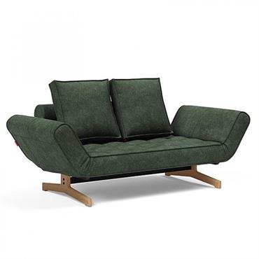 INNOVATION LIVING Canapé design GHIA WOOD convertible 80x210 cm tissu Avella Pine Green