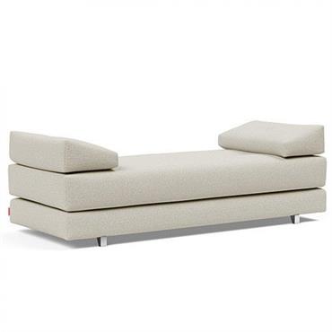 Méridienne design SIGMUND ALU  convertible lit 160x200 cm tissu Mixed Dance Natural