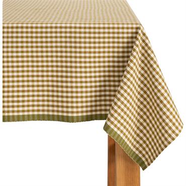 Cliquez pour agrandir et passer en diaporama Nappe à carreaux en coton 150x250cm - vert mousseTIANA