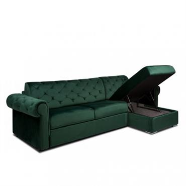 Canapé d'angle réversible  réversible CHESTERFIELD convertible EXPRESS 140 cm matelas 16