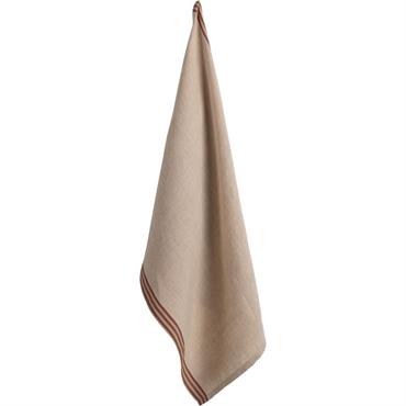 Cliquez pour agrandir et passer en diaporama Torchon de cuisine rayé en lin - rouge cade 50x70cmNAT