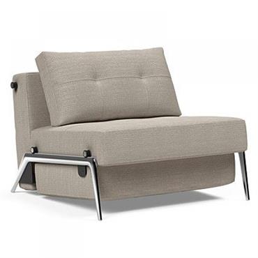 Cliquez pour agrandir et passer en diaporama INNOVATION LIVING Fauteuil design CUBED 02 ALU convertible 200x90cm tissu Kenya Gravel