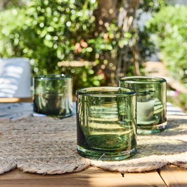 Photophore en verre bullé D10cm - vertEIVISSA