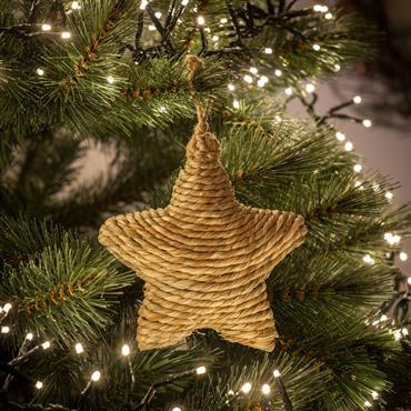Cliquez pour agrandir et passer en diaporama Suspension de Noël étoile H13cm - naturelSURIGA