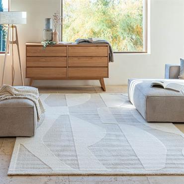 Cliquez pour agrandir et passer en diaporama Tapis à motifs abstraits - beige 200x290cmMIRA