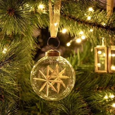 Boule de Noël plate en verre H7