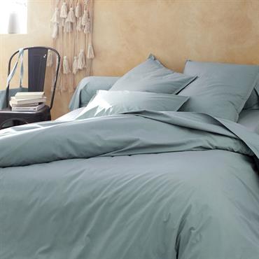 Housse de couette en percale de coton 260x240cm - bleu calalunaFLORE