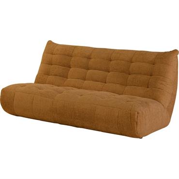 Canapé 4 places fixe en tissu chenille - jaune arganSCALO