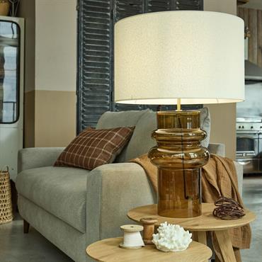 Pied de lampe électrifié en verre H52cm - marron ambréMURCIA