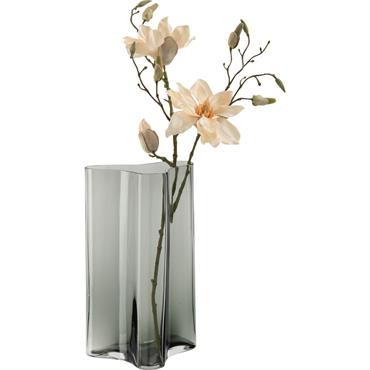Cliquez pour agrandir et passer en diaporama Vase contemporain en verre H30cm - grisUSSON