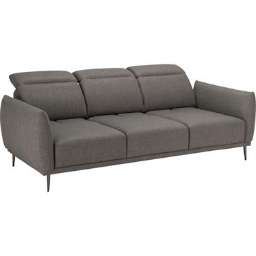 Canapé 4 places fixe en tissu avec fonction avance-recul - gris restanqueMARKO