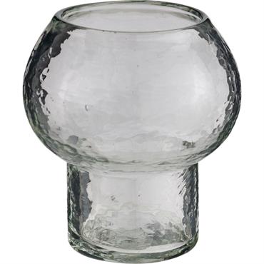 Cliquez pour agrandir et passer en diaporama Photophore champignon en verre H10cm - transparentLUMALO