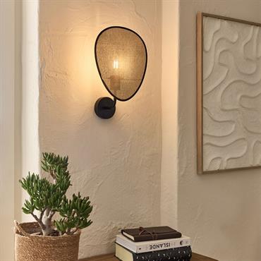 Applique électrifiée en papier tressé H39cm - naturelLIVIO