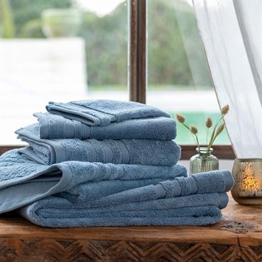 Drap de bain bouclette en coton - bleu autan 100x150cmNOUN