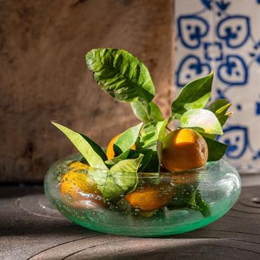 Coupe décorative en verre bullé D6