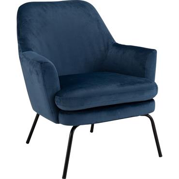 Fauteuil en velours - bleu myrteMONA