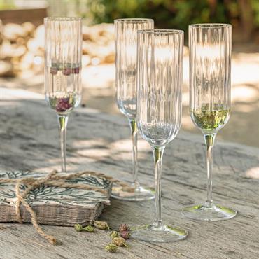 Coffret de 4 flûtes à champagne en cristallin 21cl - transparentBACH