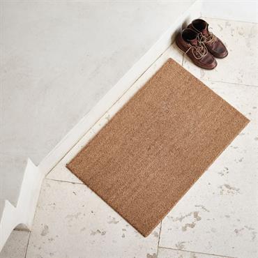 Cliquez pour agrandir et passer en diaporama Paillasson en fibres de noix de coco et revers en vinyle - naturel 60x90cmBALLAS