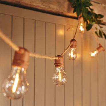 Cliquez pour agrandir et passer en diaporama Guirlande lumineuse solaire en jute - naturel 8mALLEGRA