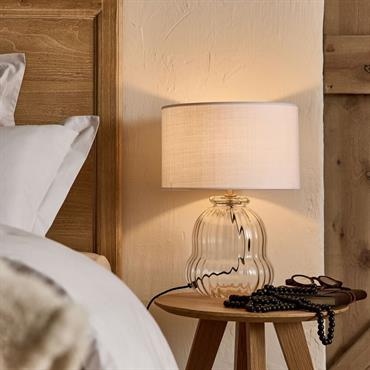 Pied de lampe électrifié en verre D20cm - transparentRAVELLO