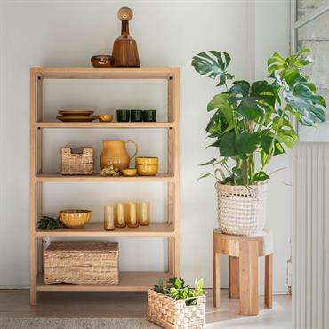 Bibliothèque 4 étagères en chêne L90xl35