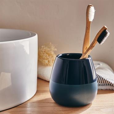 Porte brosse à dent en grès - bleu figuerollesSPINA