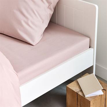 Drap housse en coton 160x200cm B25cm - rose rosaCALANQUES