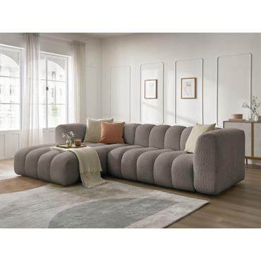 Canapé d'angle fixe TALIA tissu bouclette marron angle gauche BOBOCHIC 4 places Une nouvelle création originale BOBOCHIC Apportez beauté, chaleur et douceur à votre intérieur avec la nouvelle création originale de BOBOCHIC : la collection TALIA. Forts d'un design moderne, de ses lignes ...