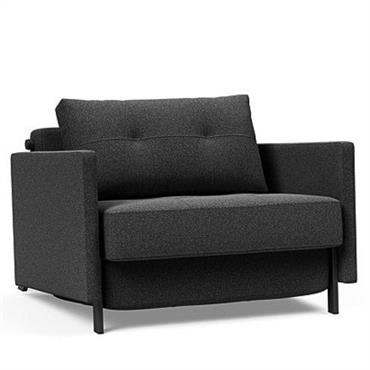 INNOVATION LIVING  Fauteuil design SOFABED CUBED 02 ARMS convertible lit 200x90cm Bouclé Charcoal
